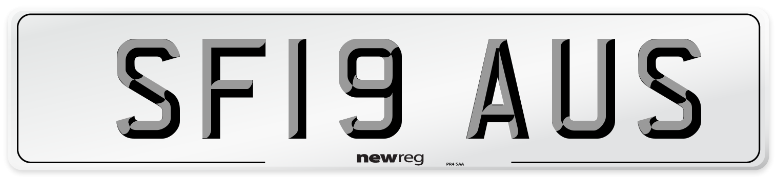 SF19 AUS Number Plate from New Reg
